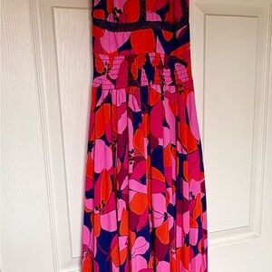 Abel the Label spring dress Backless Floral Maxi Dress in Pink & Red